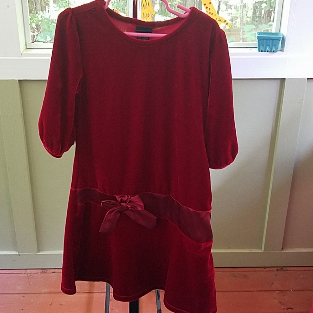 👀🎄Red Velour/velvet 3/4 Sleeved Dress🎄